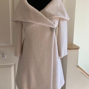 VINTAGE BANANA REPUBLIC Shawl Collar Wool Coat Large Blush Rhinestone